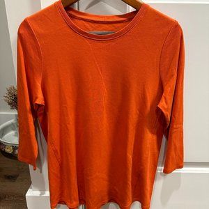 JJILL PIMA 3/4 SLEEVE SIDE-INSET TEE | SIZE M